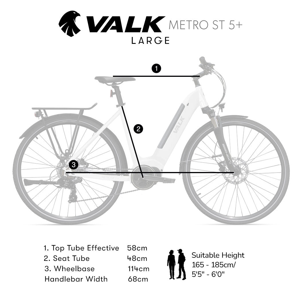 2023 Valk Metro ST 5 + Electric Bike, Mid-Drive, Step-Through, Large, White-BicycleLab.com.au