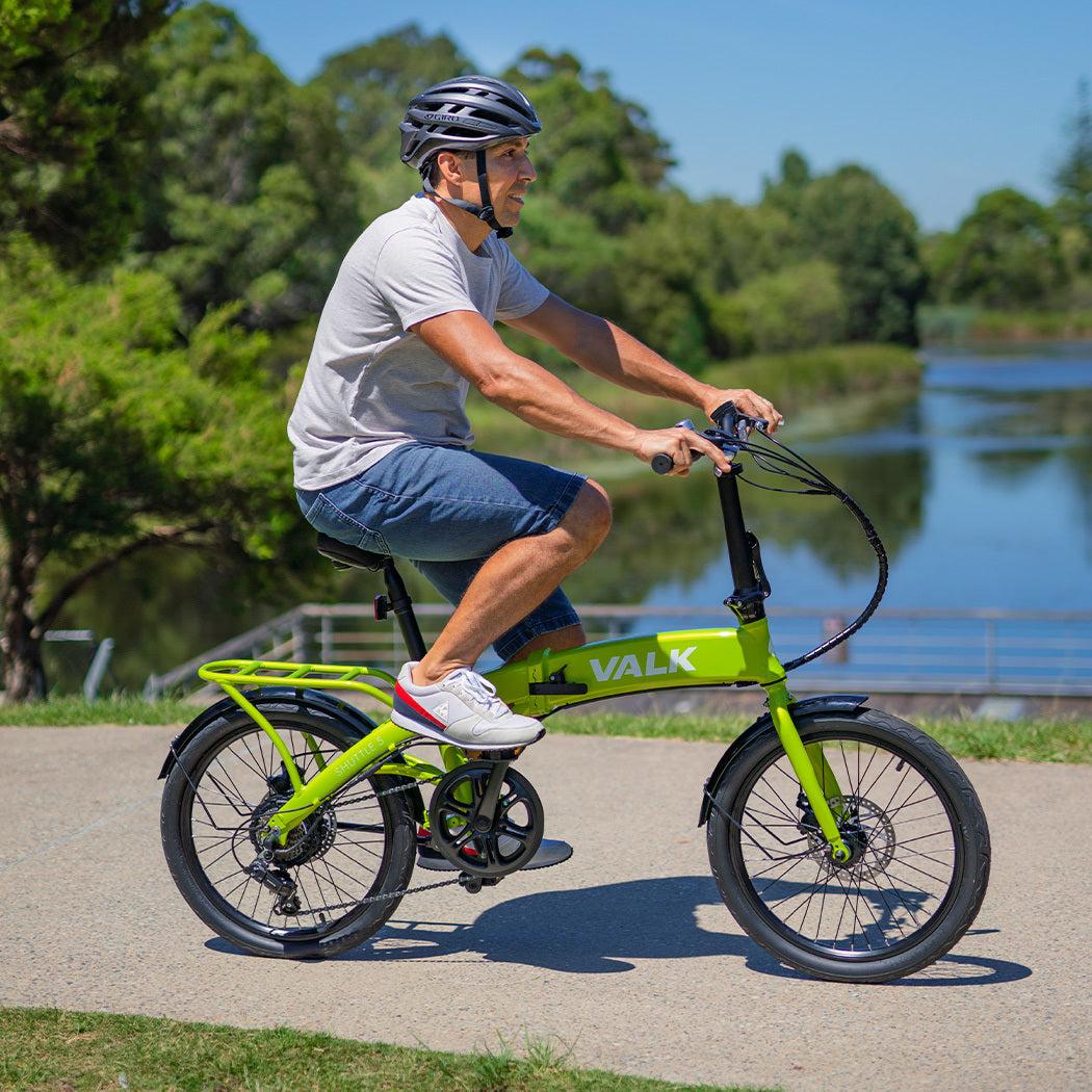 Disc Braking Electric Foldable Bike | Lime Green
