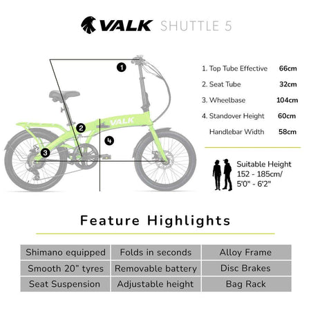 Disc Braking Electric Foldable Bike | Lime Green