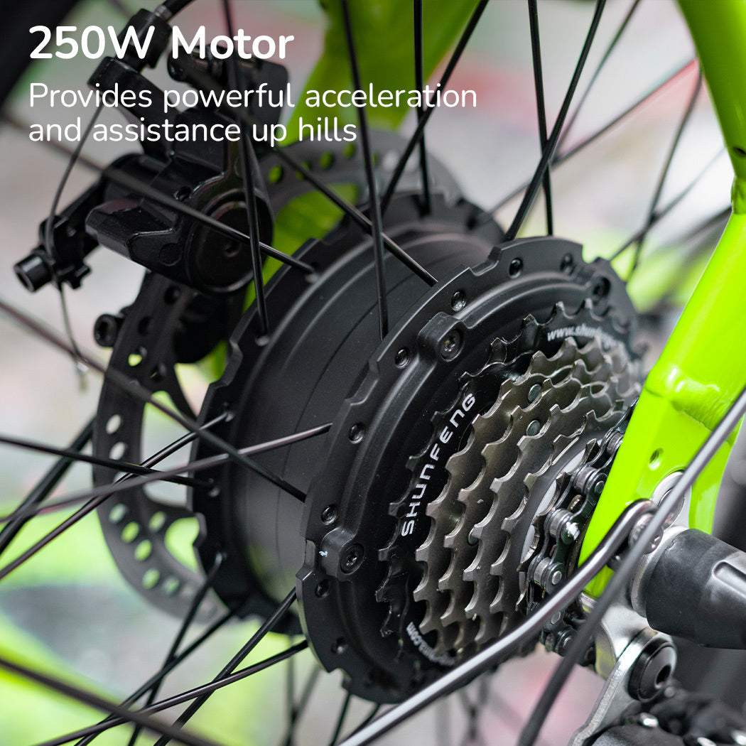 Disc Braking Electric Foldable Bike | Lime Green