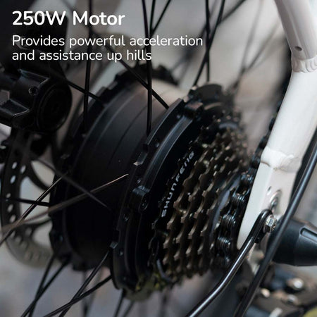 250 Watt Electric Folding Bike | White