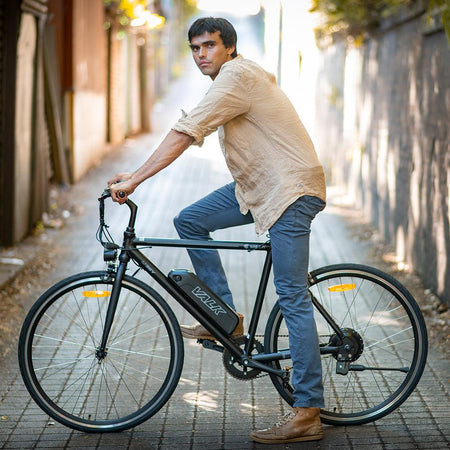 250W Fixie eBike with Saddle Bag | Black