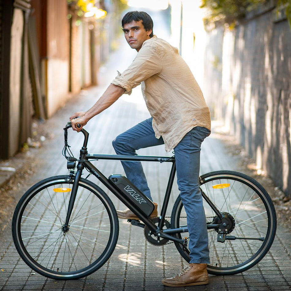 250W Fixie eBike with Saddle Bag | Black