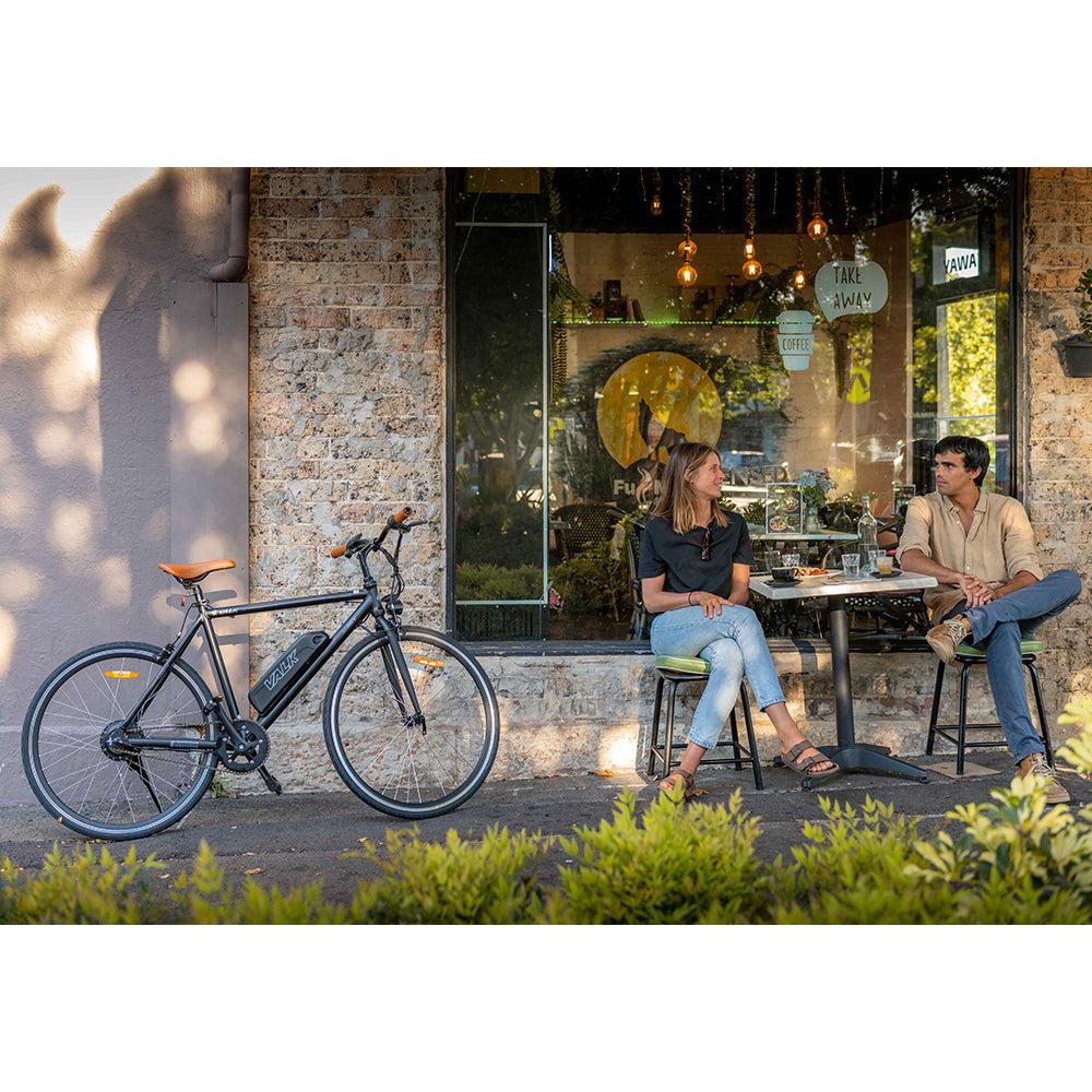 250W Fixie eBike with Saddle Bag | Black