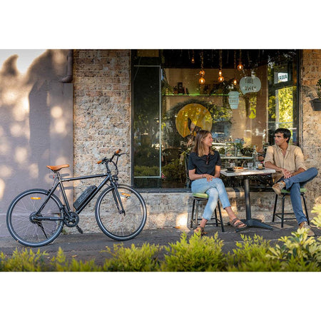 250W Fixie eBike with Saddle Bag | Black