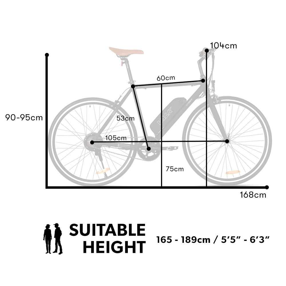 250W Fixie eBike with Saddle Bag | Black