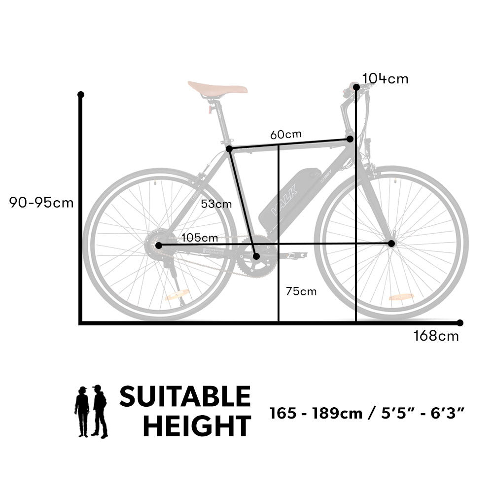 VALK Electric Bike eBike e-Bike Commuter Motorized Bicycle Battery eMTB 36V 250W-BicycleLab.com.au