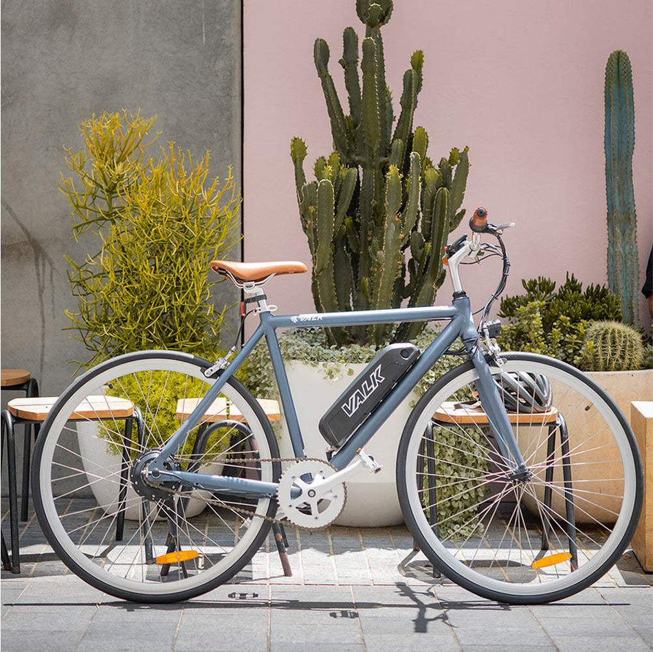 250W Fixed Gear Electric Bike with Saddle Bag | Matte Gunmetal
