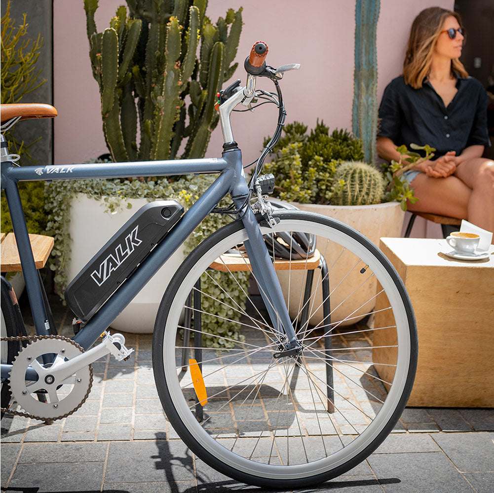 250W Fixed Gear Electric Bike with Saddle Bag | Matte Gunmetal