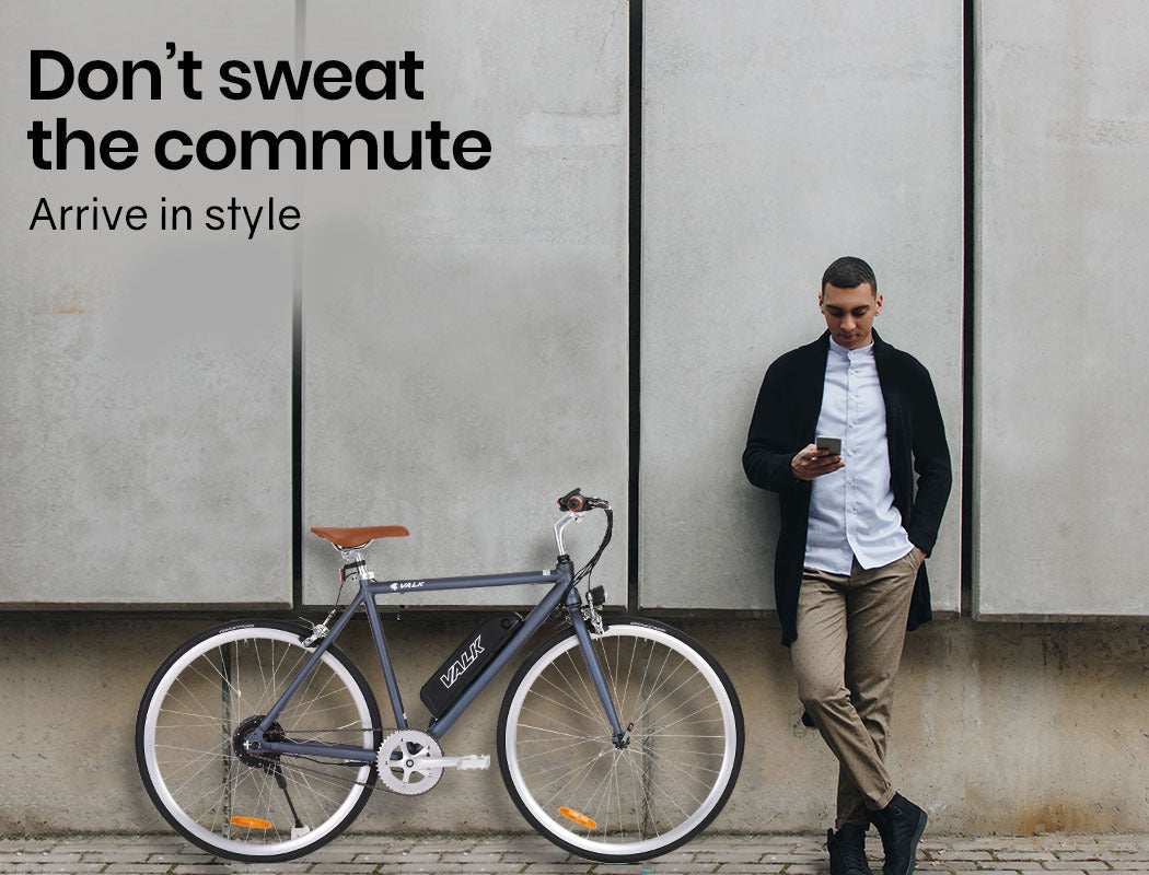 250W Fixed Gear Electric Bike with Saddle Bag | Matte Gunmetal