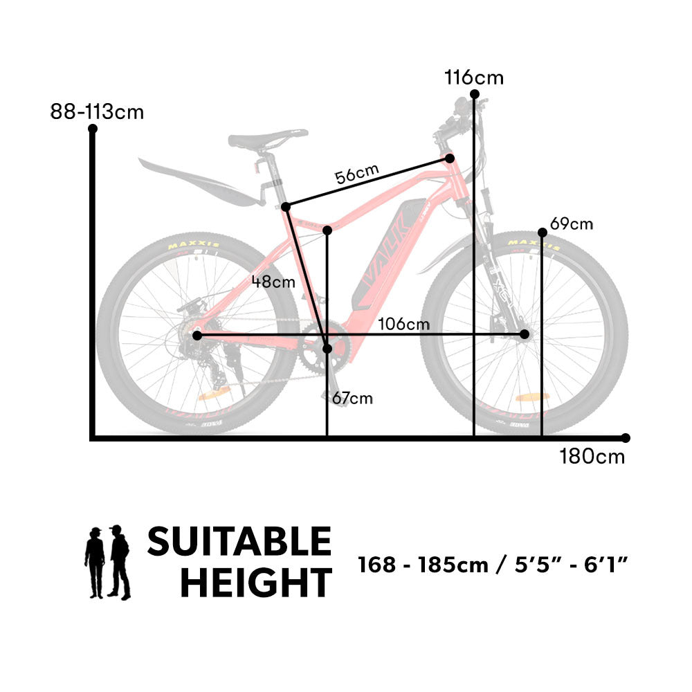 VALK Electric Bike eBike Bicycle Motorized Mountain Battery eMTB 36V 250W 27.5Inch-BicycleLab.com.au