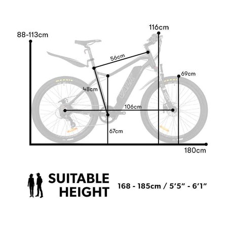 27.5 Inch Mountain Electric Bicycle with 7 Speed, 250W | Black