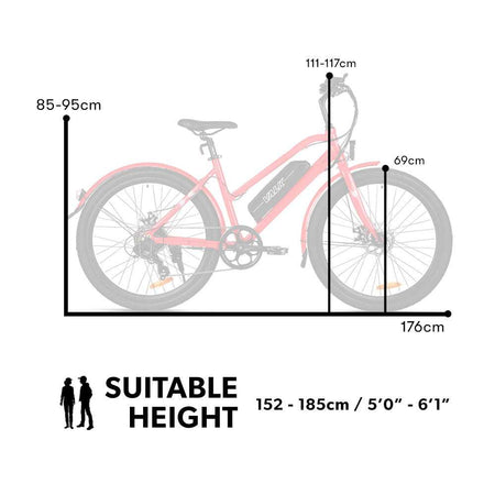 250W Ladies Step Through Electric Bike | Red