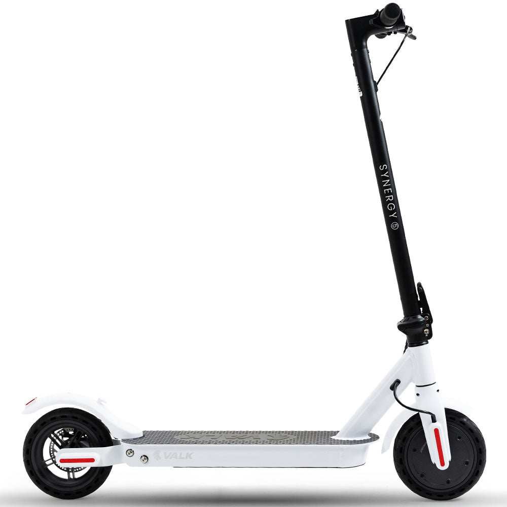 White VALK Synergy 5 Electric Scooter with 400W motor and foldable aluminum frame