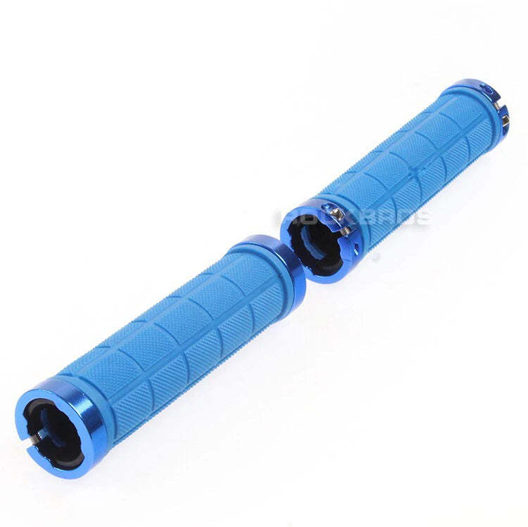 Bike Handlebar Grips MTB Mountain BMX Bike Bicycle Soft BLUE Fixed Double Lock Screw Tight Grips - Easy Fit - Rockbros-BicycleLab.com.au