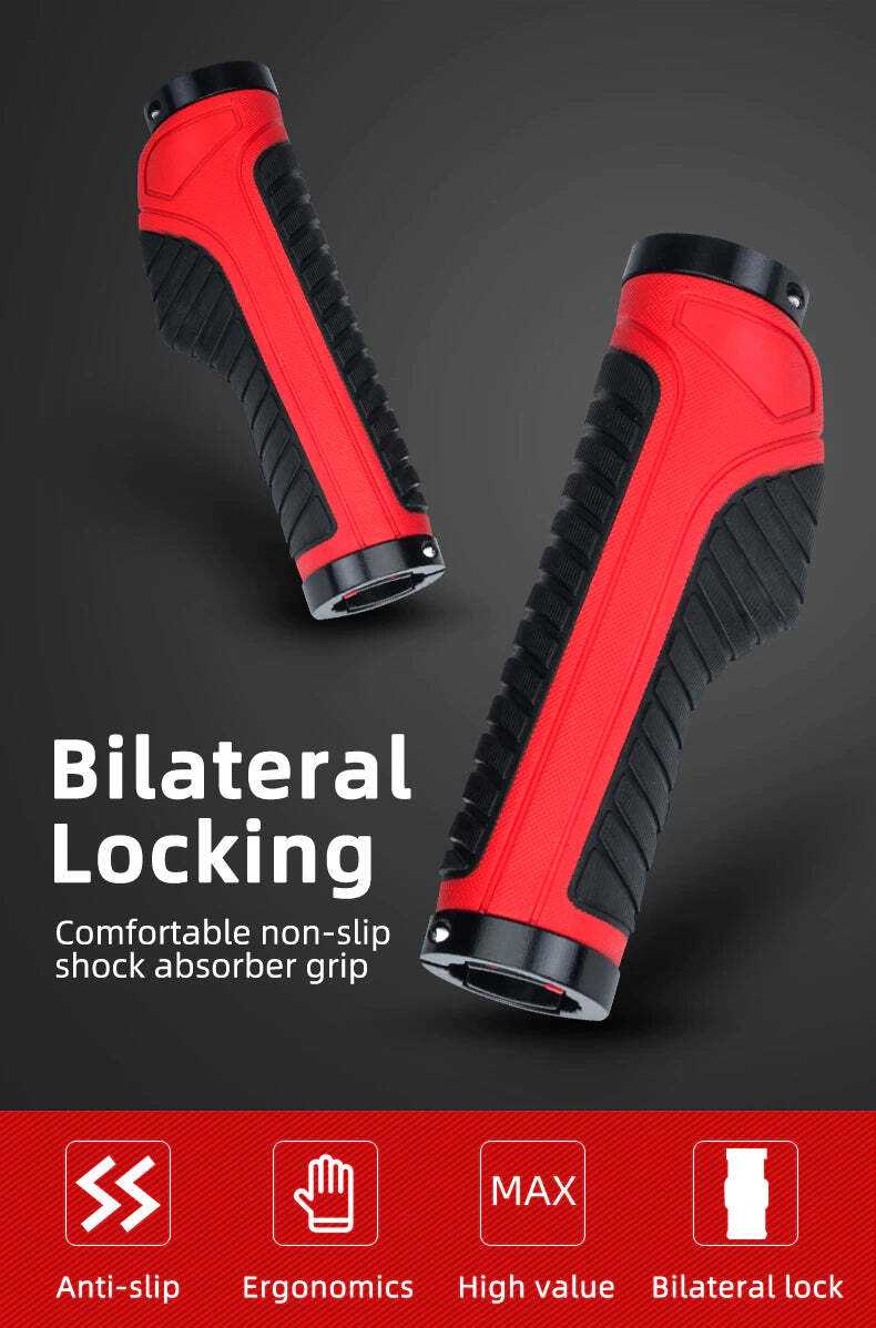 Bicycle Grips MTB Road Bike Double Lock Rubber Handlebar Grips Anti-Sl