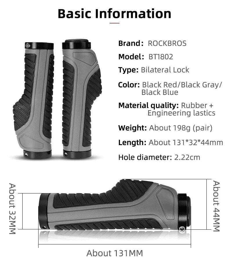 Bicycle Grips MTB Road Bike Double Lock Rubber Handlebar Grips Anti-Sl