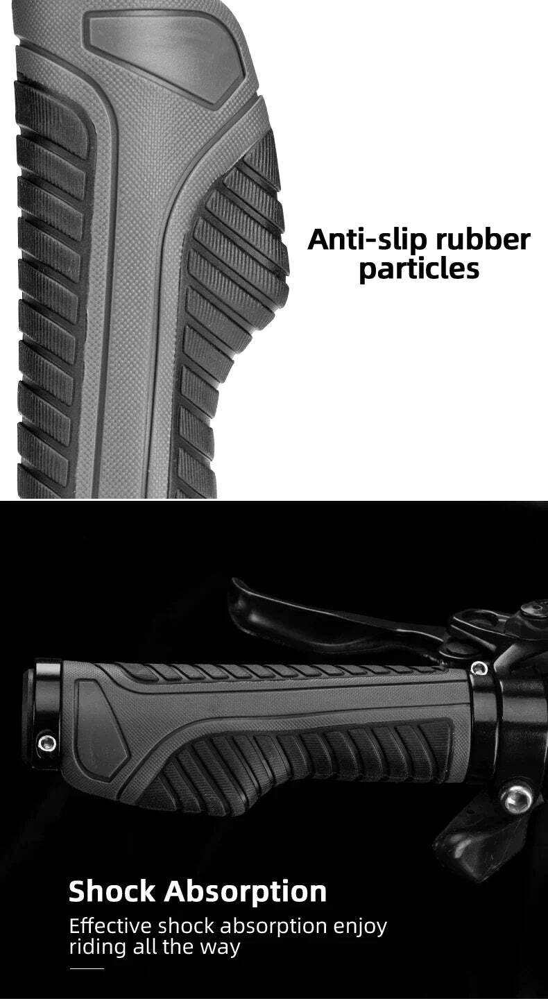 Bicycle Grips MTB Road Bike Double Lock Rubber Handlebar Grips Anti-Sl