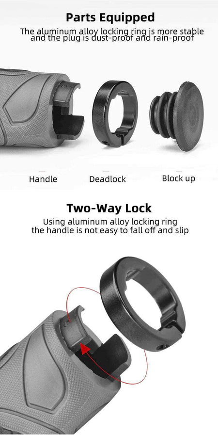 Mountain Bike Handlebar Grips | Anti-Slip Blue Comfort Grip for Bikes