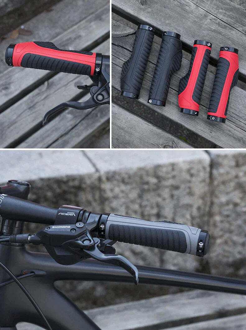 Bicycle Grips MTB Road Bike Double Lock Rubber Handlebar Grips Anti-Sl