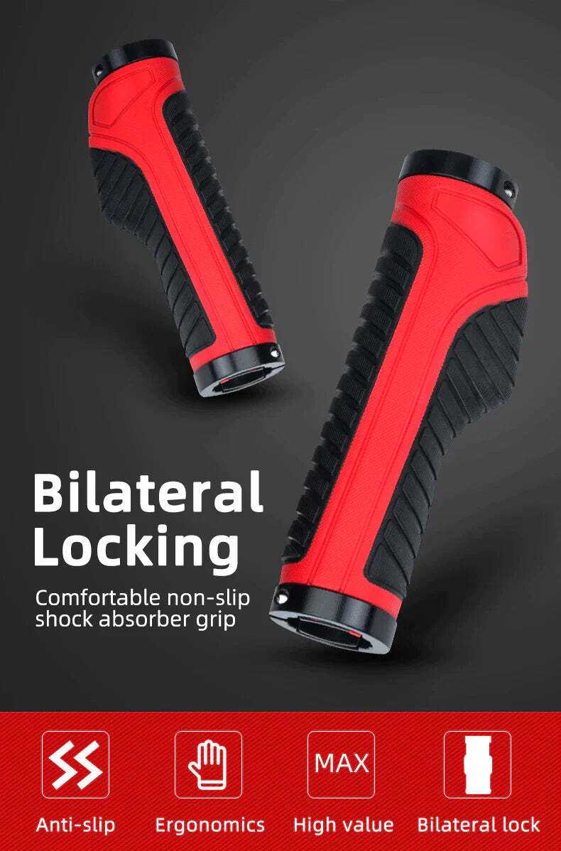 Bicycle Grips MTB Road Bike Double Lock Rubber Handlebar Grips Anti-Sl