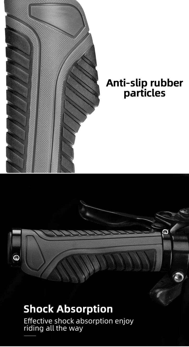 Bicycle Grips MTB Road Bike Double Lock Rubber Handlebar Grips Anti-Sl
