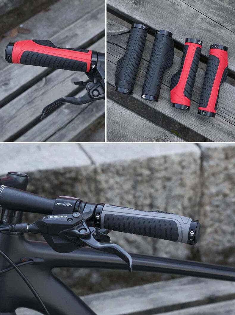 Bicycle Grips MTB Road Bike Double Lock Rubber Handlebar Grips Anti-Sl