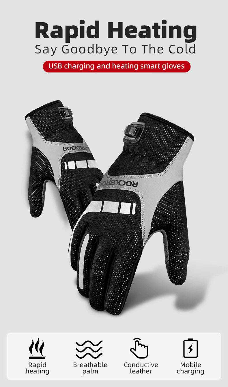 Breathable Heated Cycling Gloves | Large