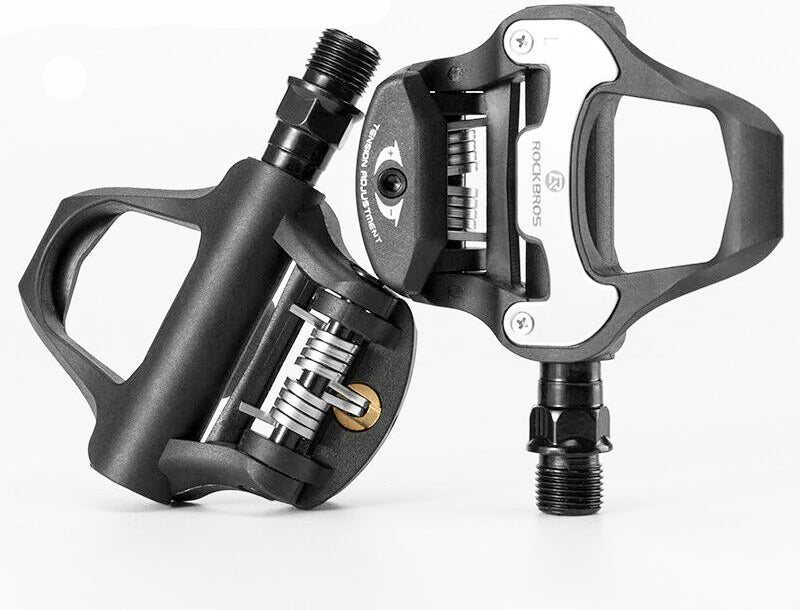 Self Lock Clip In Bike Pedals LOOK KEO Cleat MTB Road 700C Hybrid BMX - Rockbros Black-BicycleLab.com.au