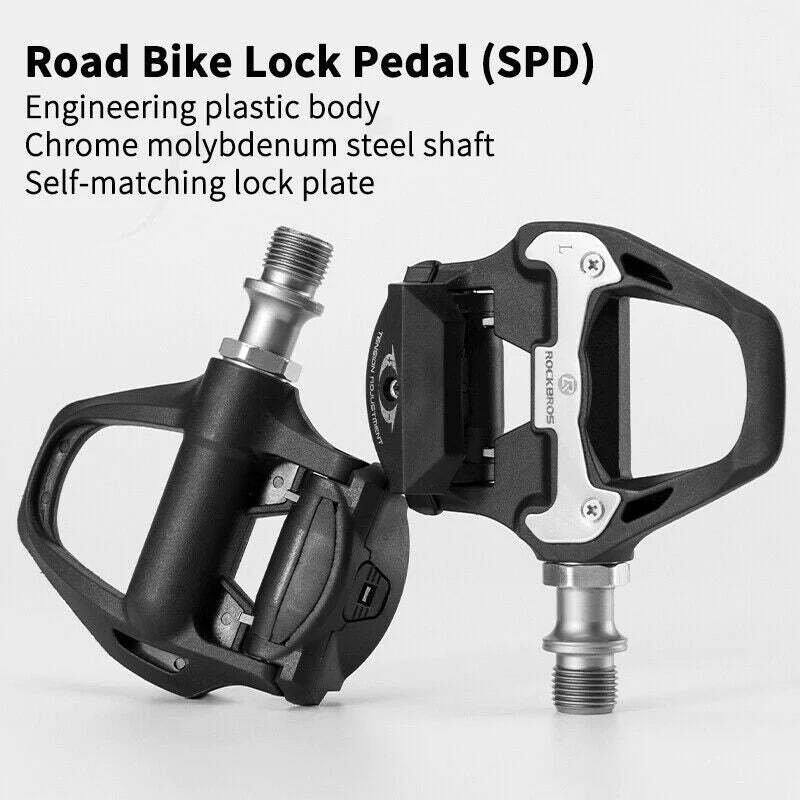 Self Lock Clip In Bike Pedals LOOK KEO Cleat MTB Road 700C Hybrid BMX - Rockbros Black-BicycleLab.com.au