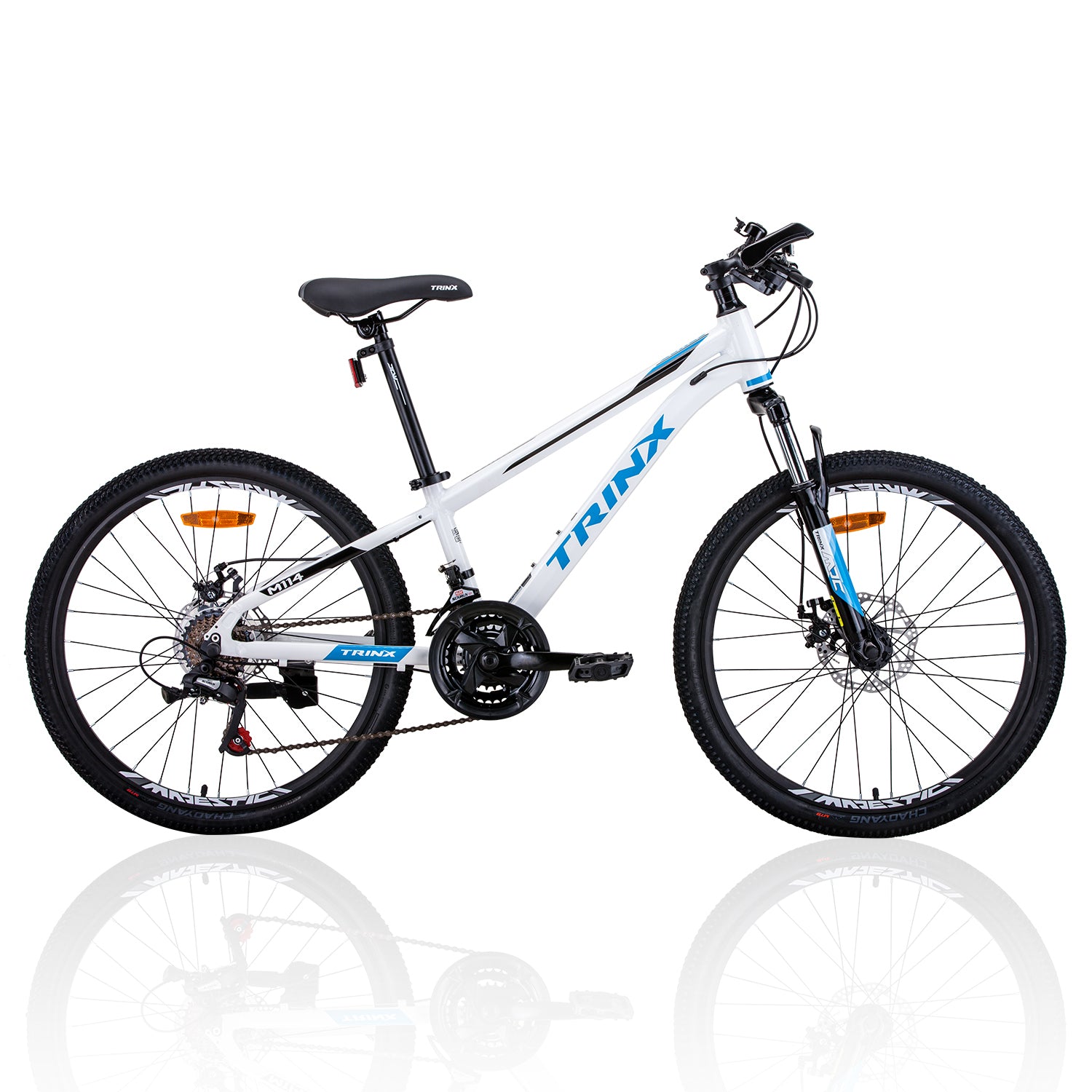 Trinx M114 24 Inch Wheel Kids Mountain Bike 21 Speed MTB White-BicycleLab.com.au