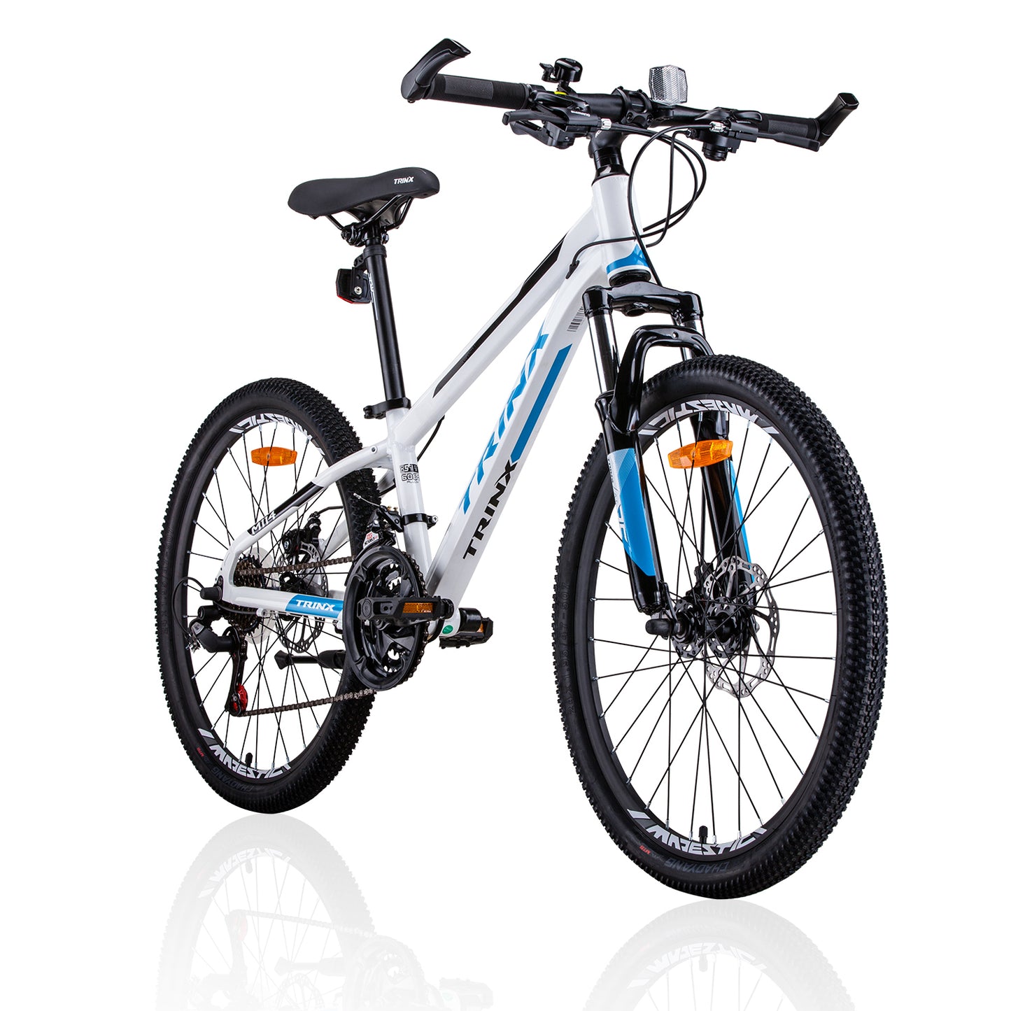 Trinx M114 24 Inch Wheel Kids Mountain Bike 21 Speed MTB White-BicycleLab.com.au