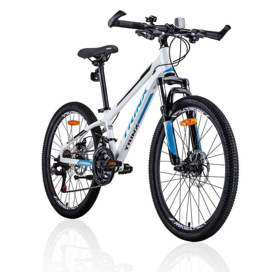 24 Inch Lightweight Childrens Mountain Bike with 21 Speed | White