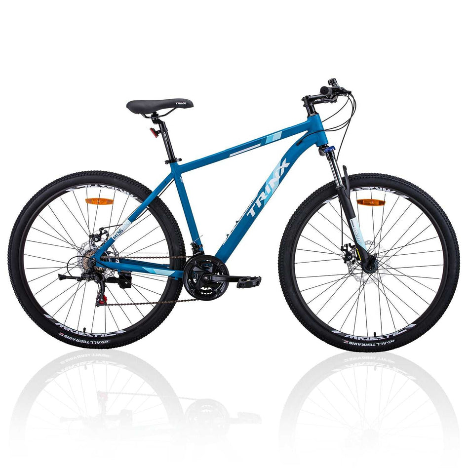 18 Inch Frame Mountain Bike with 21 Speed | Blue/White