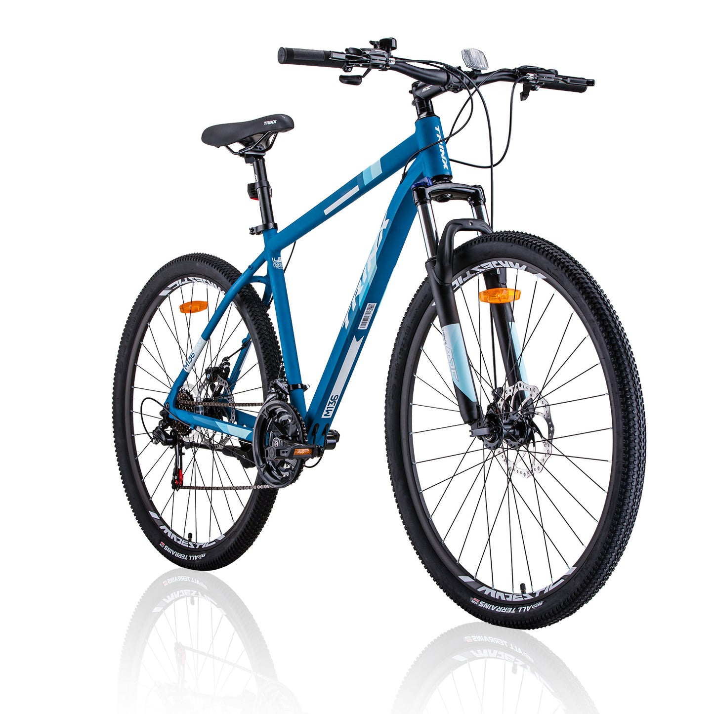 Trinx M136 Pro 29er 21 Speed Mountain Bike MTB 29 Wheel Blue/White-BicycleLab.com.au