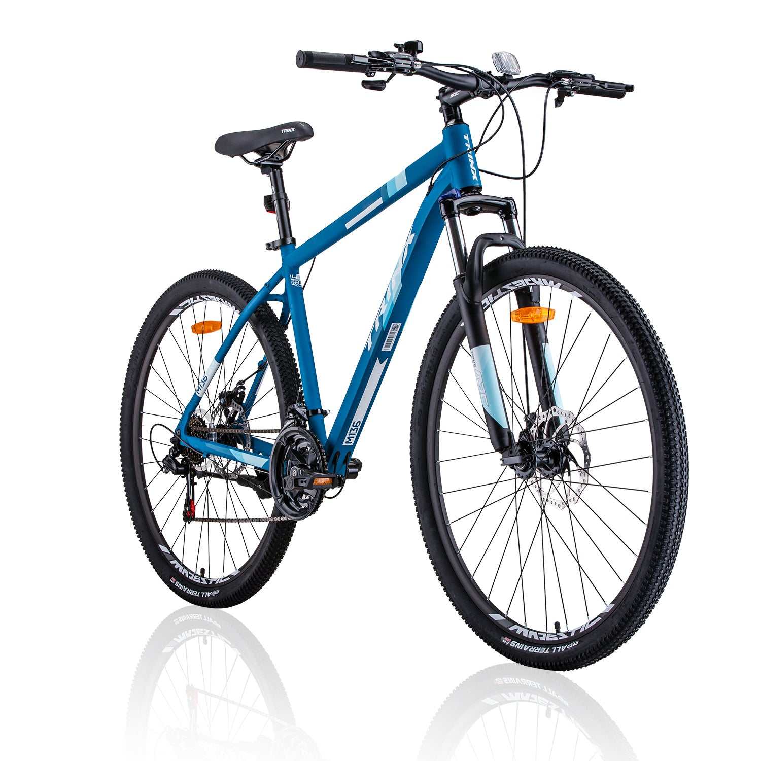 18 Inch Frame Mountain Bike with 21 Speed | Blue/White