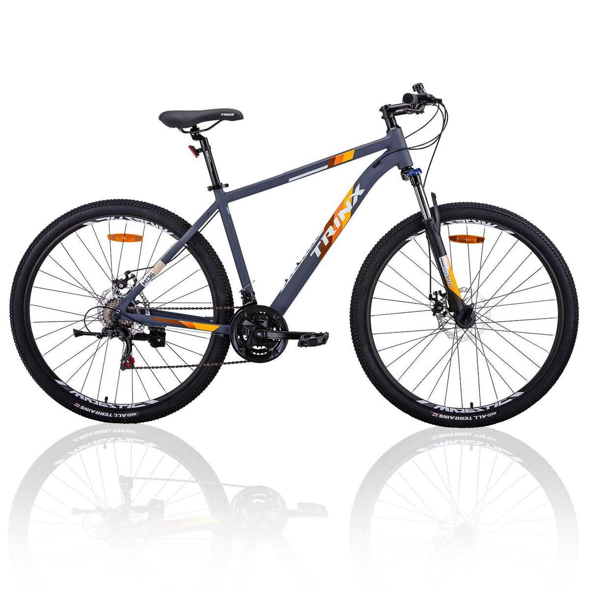 High-Performance 21 Speed Mountain Bike | Grey/Orange