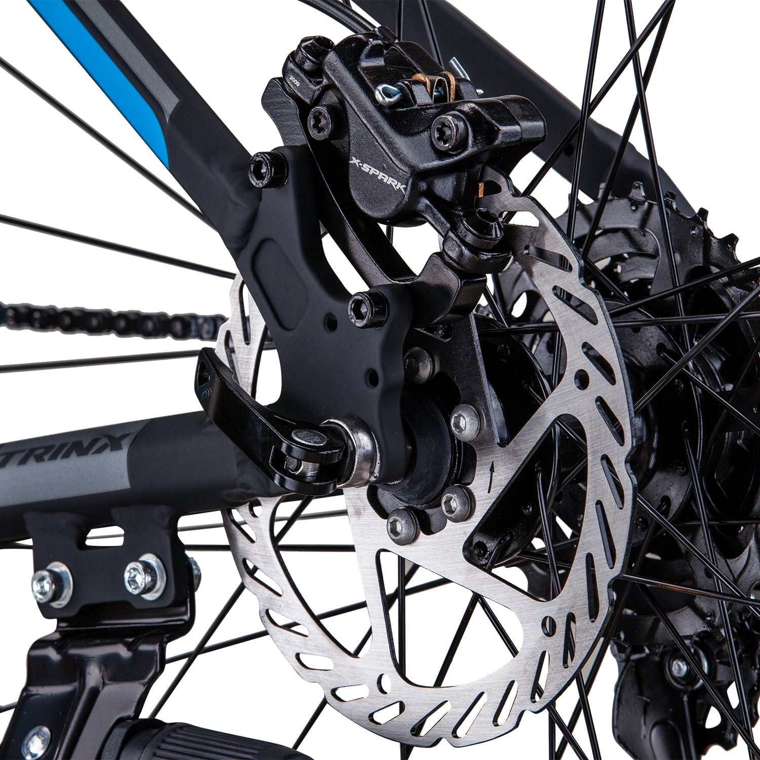 Hydraulic Lockout Suspension Mountain Bike with 24 Speed | Blue