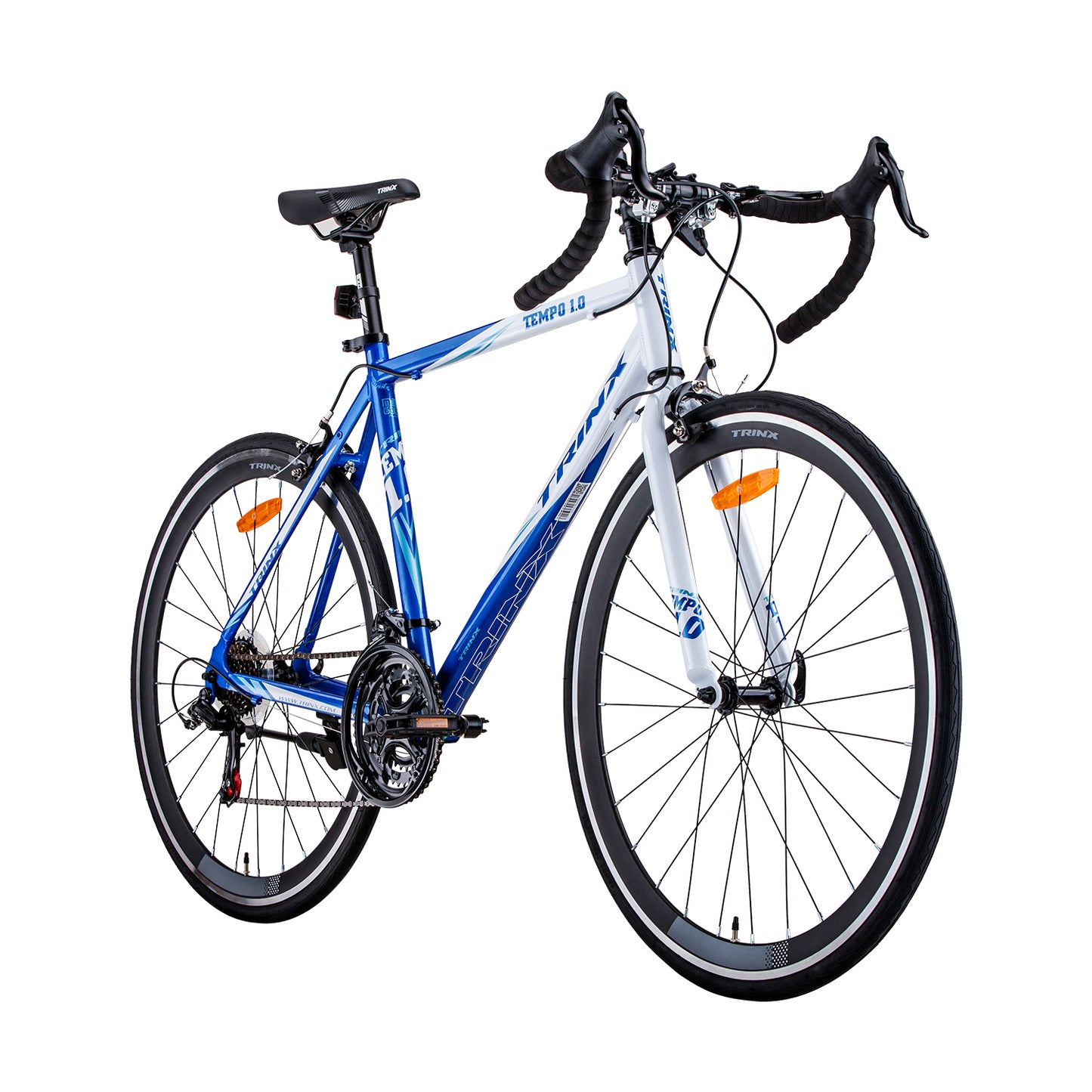 Trinx 700C Road Bike TEMPO1.0 Shimano 21 Speed Racing Bicycle 59cm Blue/White-BicycleLab.com.au