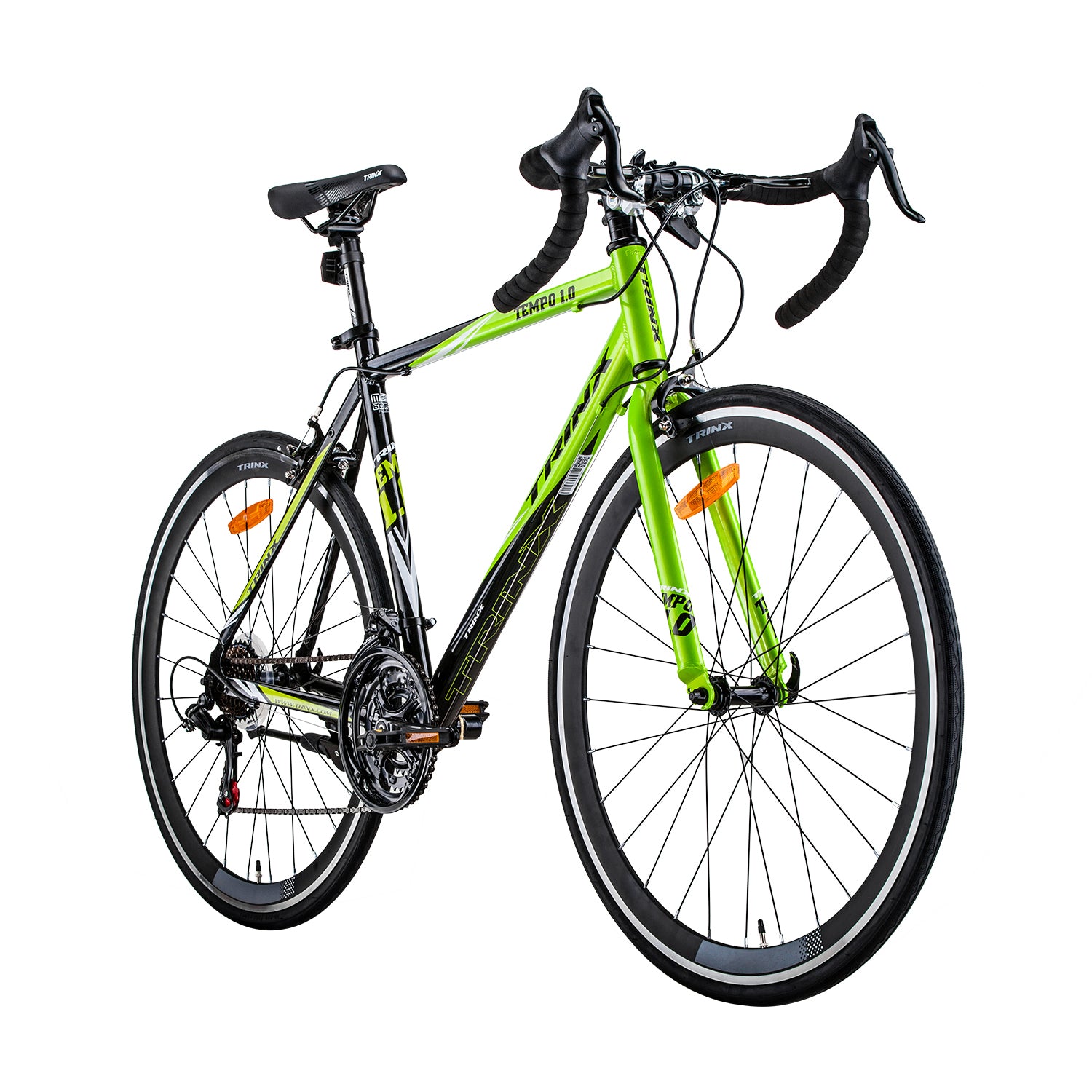 Trinx 700C Road Bike TEMPO1.0 Shimano 21 Speed Racing Bicycle 59cm Black/Green-BicycleLab.com.au