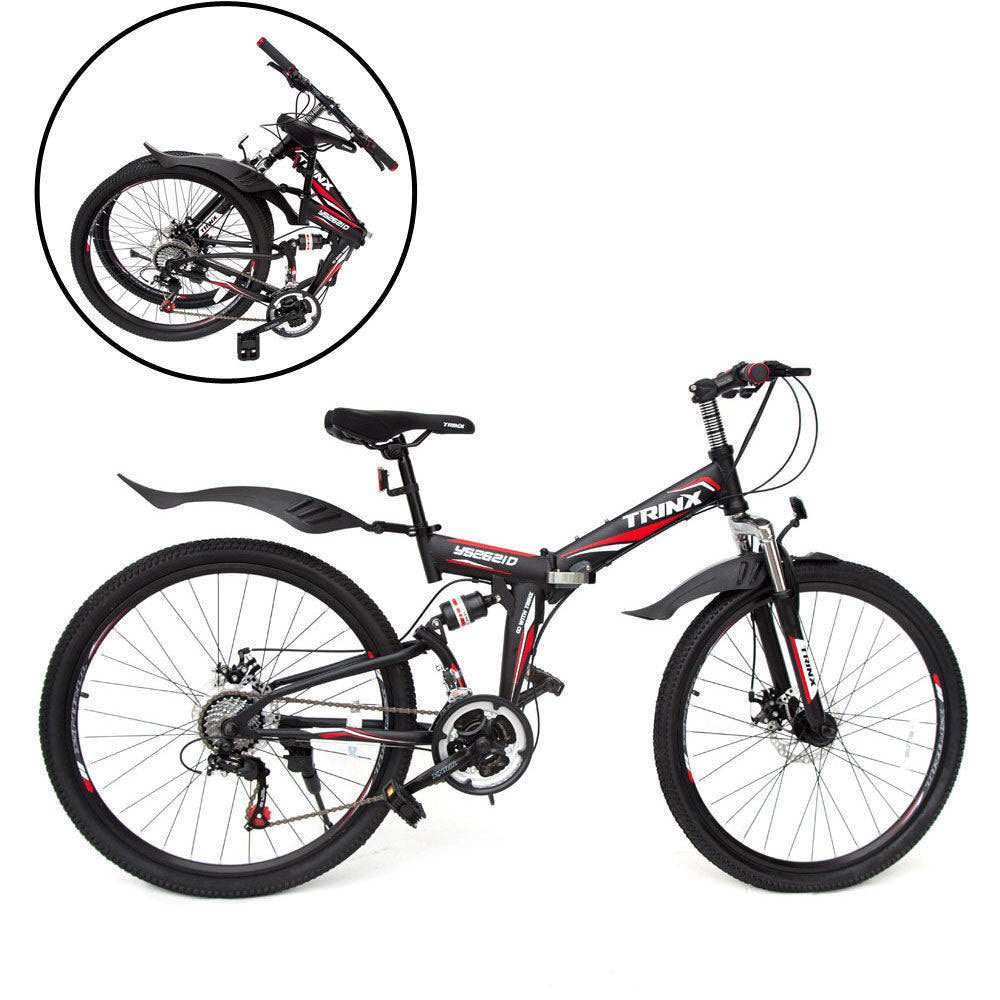 26 Inch Foldable Mountain Bike with 21 Speed | Black