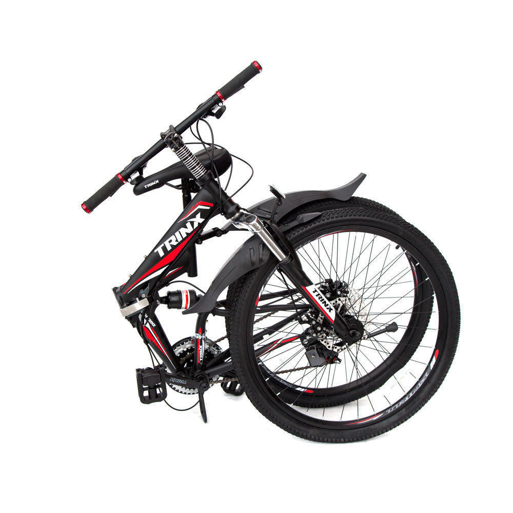 26 Folding Mountain Bicycle 21 Speed Shimano Foldable Bike Black Color-BicycleLab.com.au