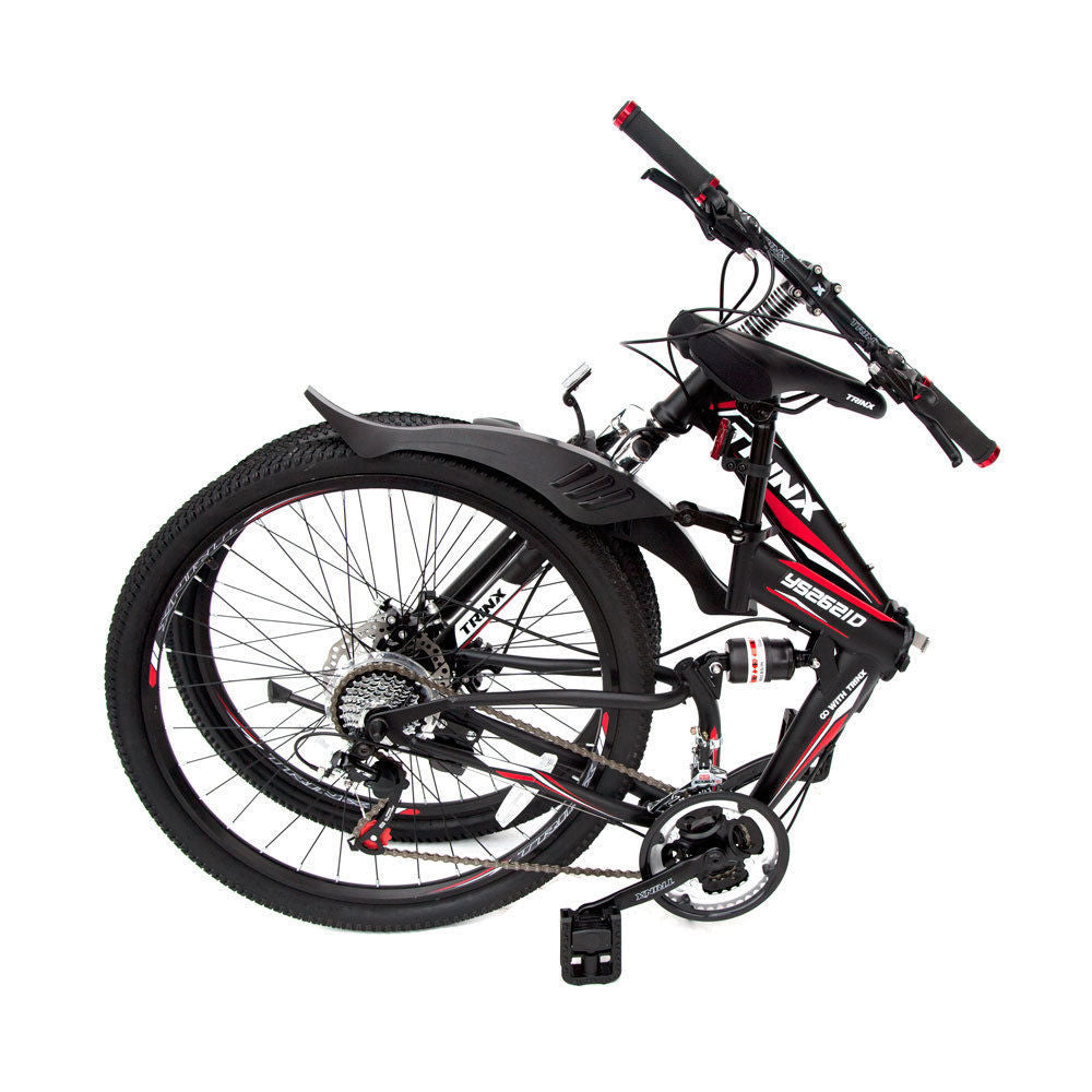 26 Folding Mountain Bicycle 21 Speed Shimano Foldable Bike Black Color-BicycleLab.com.au