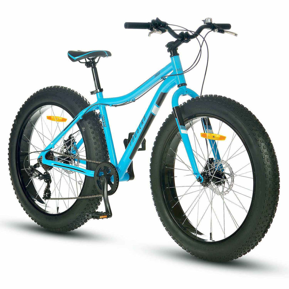 All Terrain 26 Inch Fat Bike with 7 Speed | Light Blue