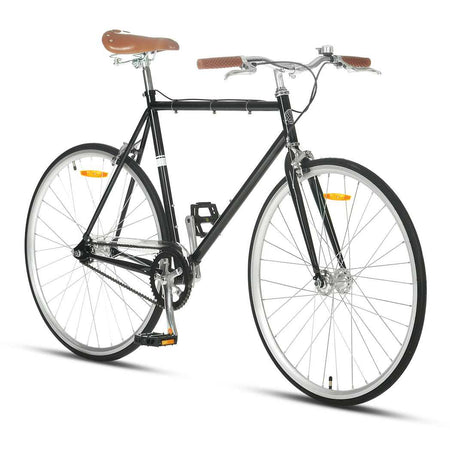 700C Steel Fixie Bike, 56cm | Pearl Black