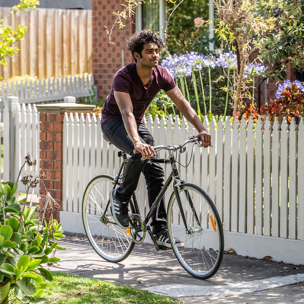 700C Steel Fixie Bike, 56cm | Pearl Black