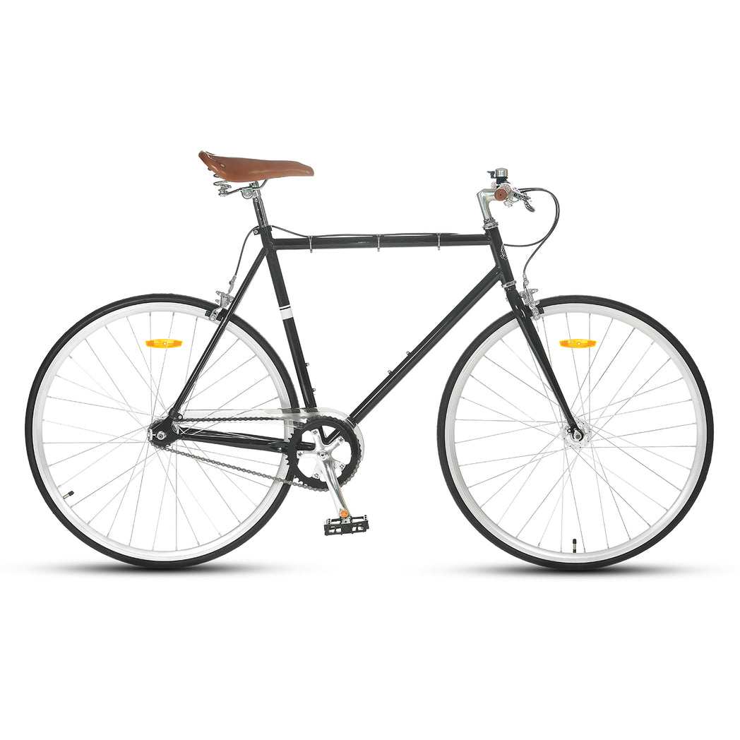 700C Steel Fixie Bike, 56cm | Pearl Black