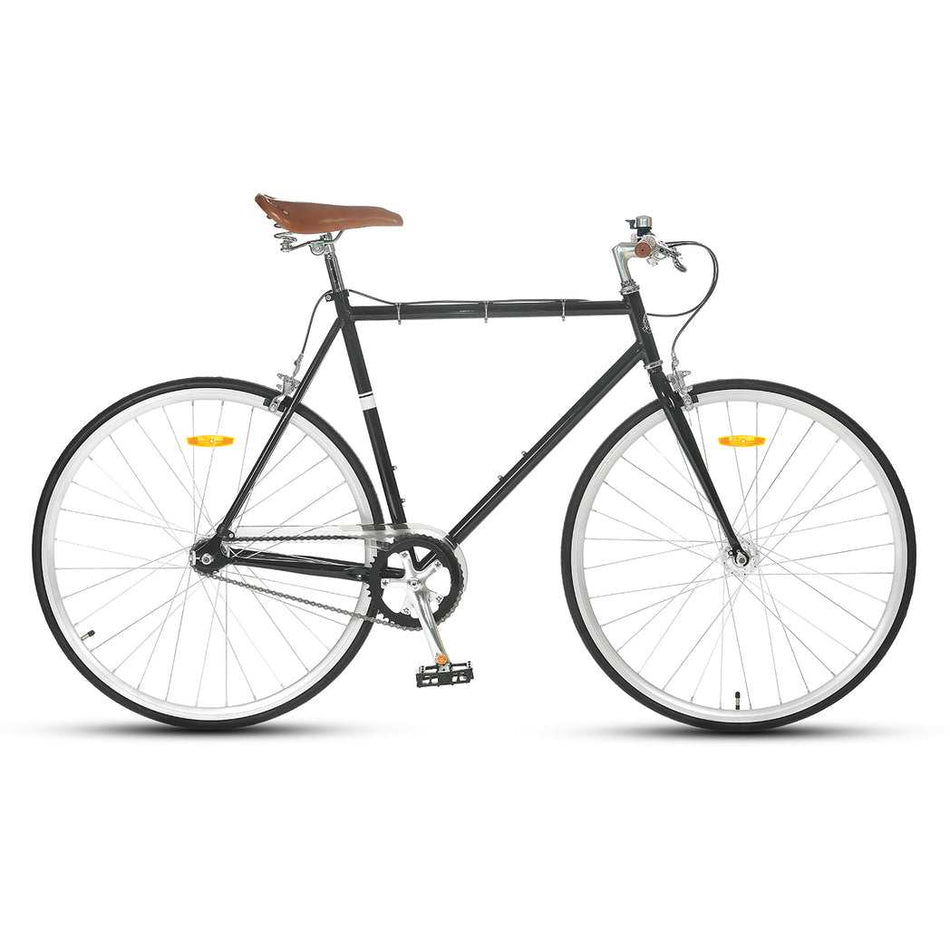 700C Steel Fixie Bike, 56cm | Pearl Black