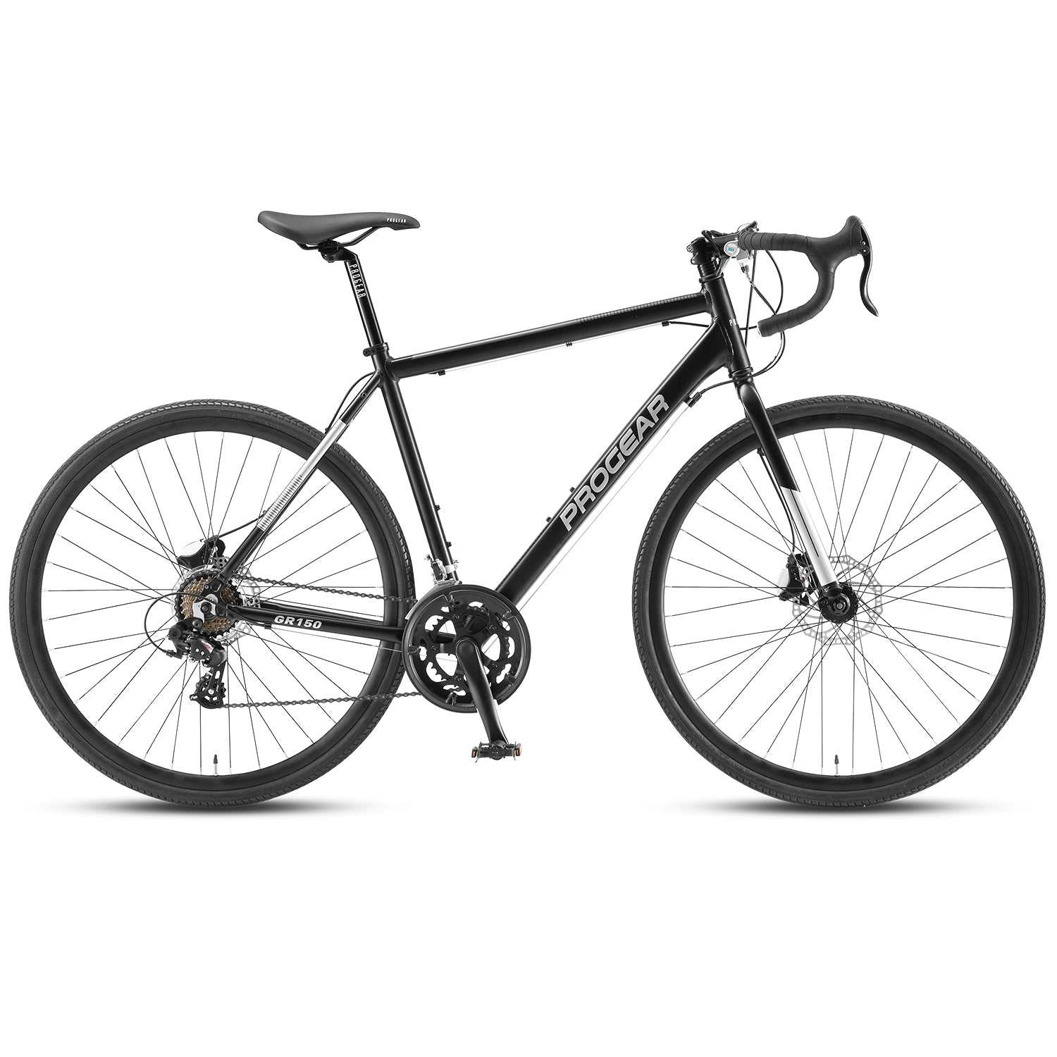700C Adventure Road Bike with 14 Speed | Black Ember