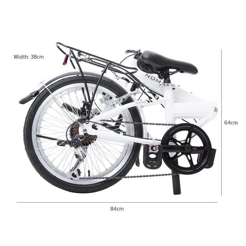 20 Inch Electric Folding Bicycle in Pearl White